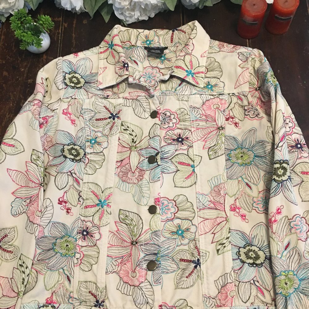 Floral Jean Jacket Large